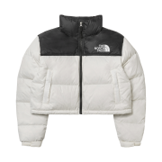 (W) The North Face Nuptse Short Jacket Gardenia White TNF Black