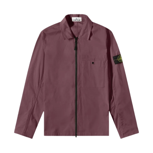 Stone Island 12619 Supima Cotton Twill Stretch-TC Garment Dyed Overshirt Dark Burgundy - 22SS