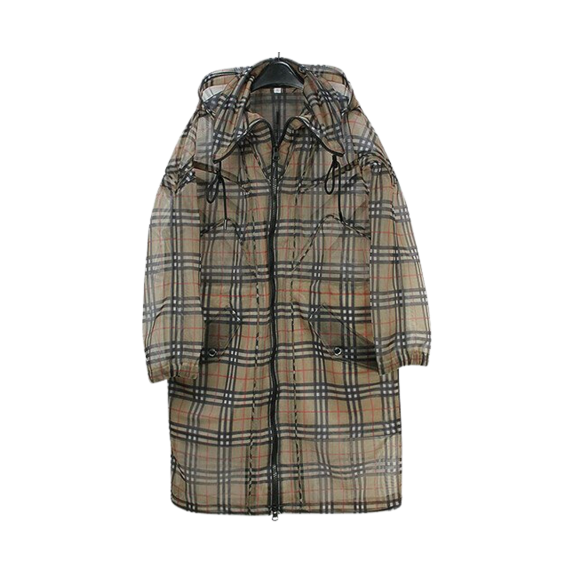 8042866 (W) Burberry Cowbit Vintage Check Mesh Trench Beige