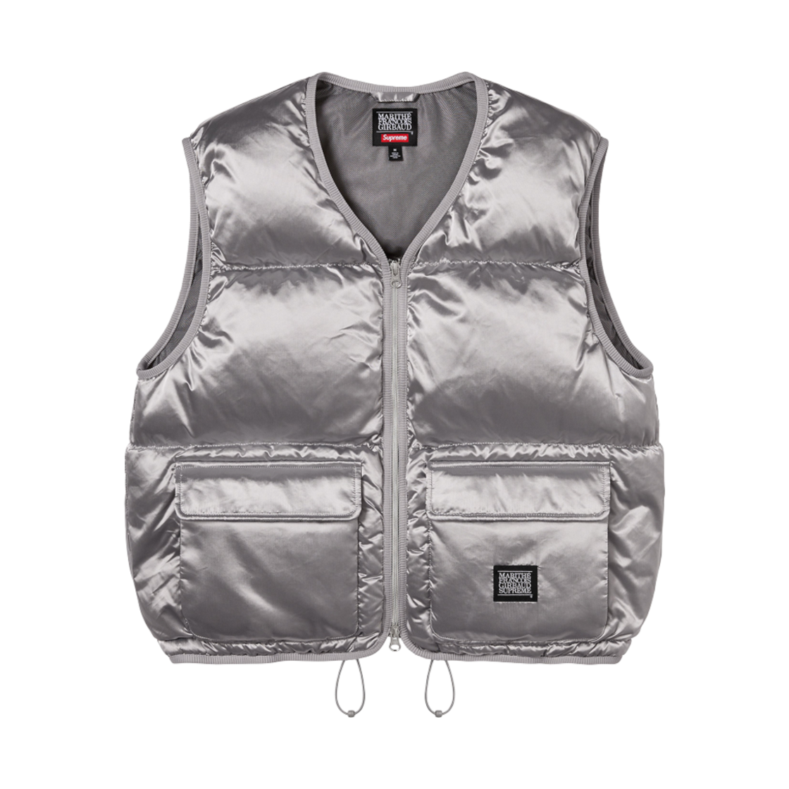 슈프림 x 마리떼 프랑소와 저버 다운 퍼퍼 베스트 실버 - 25SS(Supreme x Marithe Francois Girbaud Down Puffer Vest Silver - 25SS)