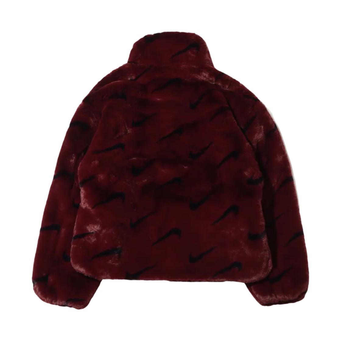 (W) 나이키 NSW 플러시 프린티드 포우 퍼 자켓 버건디 크러쉬 - US/EU((W) Nike NSW Plush Printed Faux Fur Jacket Burgundy Crush - US/EU) - 2