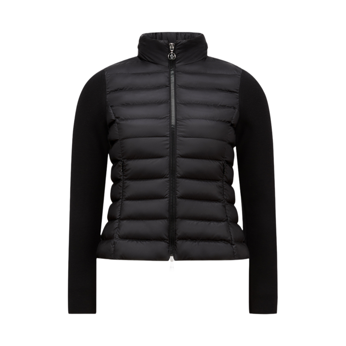 (W) 몽클레르 패딩 울 집업 가디건 블랙 - 25SS((W) Moncler Padded Wool Zip Up Cardigan Black - 25SS)