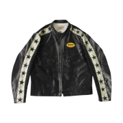 Junya Watanabe x BerBerJin x Bates Leather Star Print Jacket Black