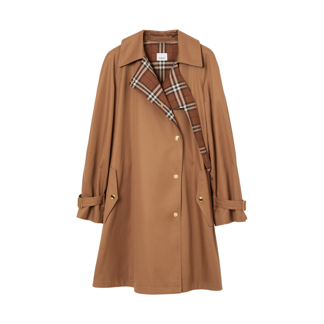 8058233 (W) Burberry Drawcord Detail Cotton Gabardine Car Coat Dusty Caramel