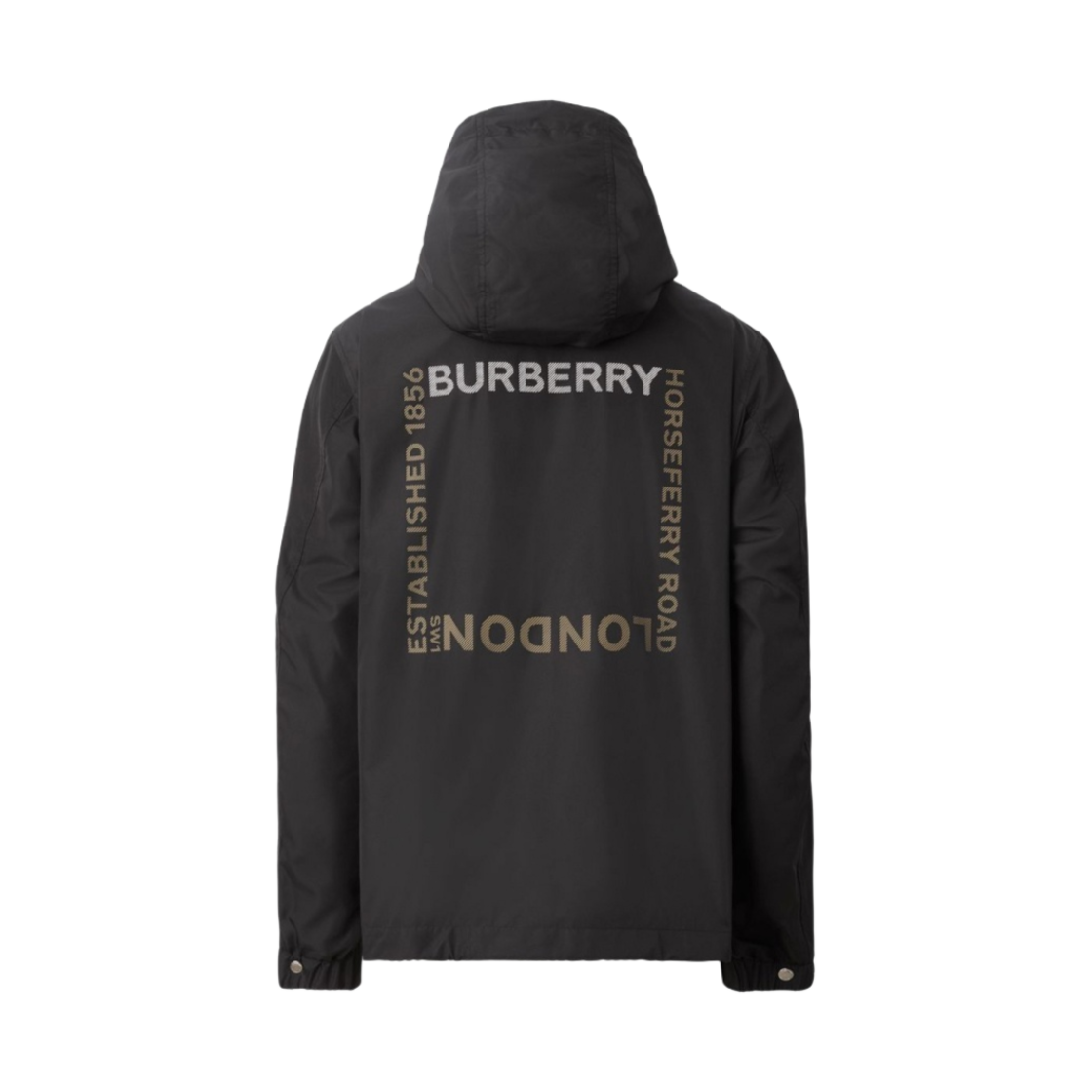 버버리 호스페리 스퀘어 프린트 라이트웨이트 후드 자켓 블랙(Burberry Horseferry Square Print Lightweight Hooded Jacket Black) - 2