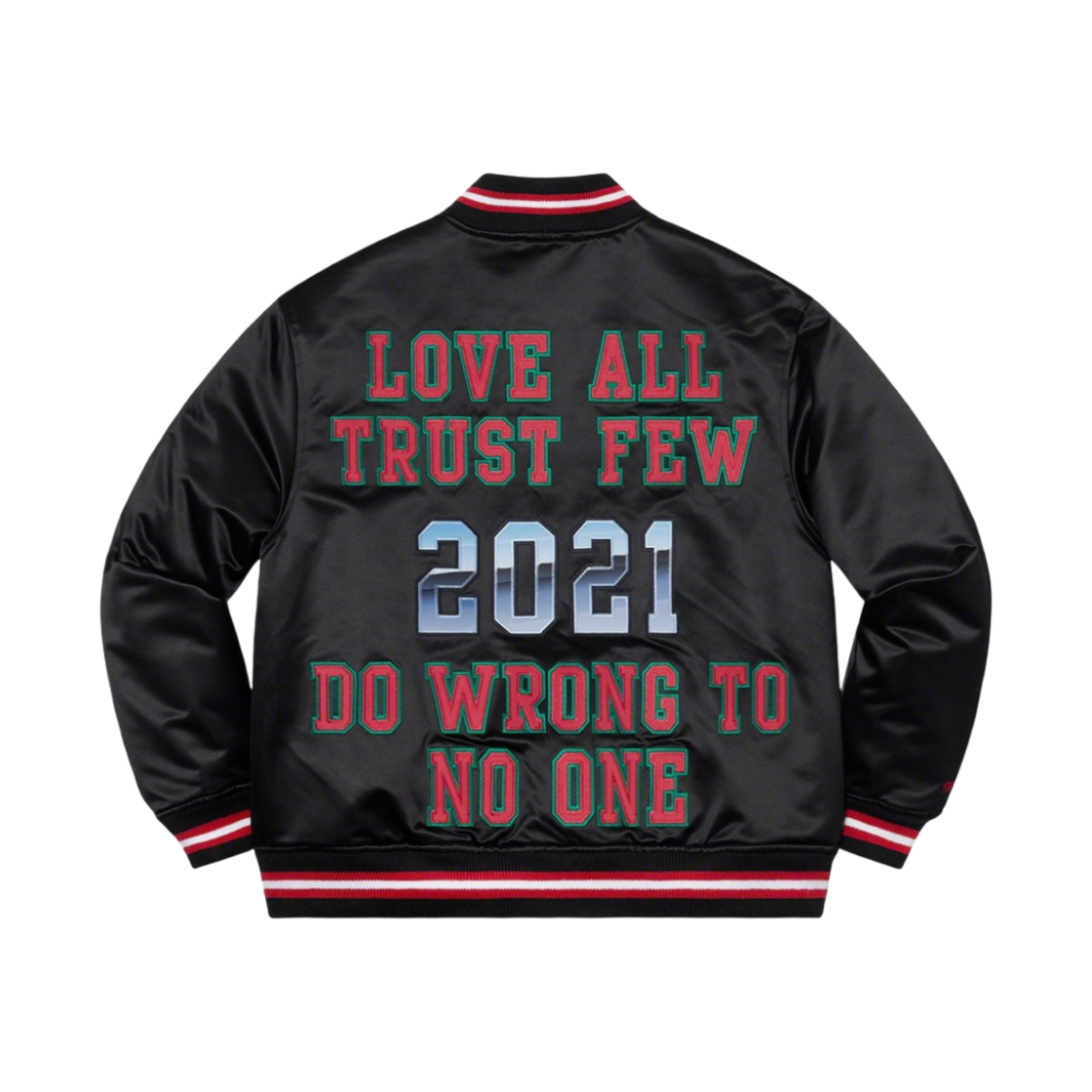 슈프림 미첼 & 네스 사틴 바시티 자켓 블랙 - 21SS(Supreme Mitchell & Ness Satin Varsity Jacket Black - 21SS) - 3