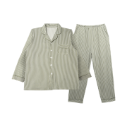 [3% 적립] Aone Unisex Peach Fleece Classic Line Collar Pajama Set Olive