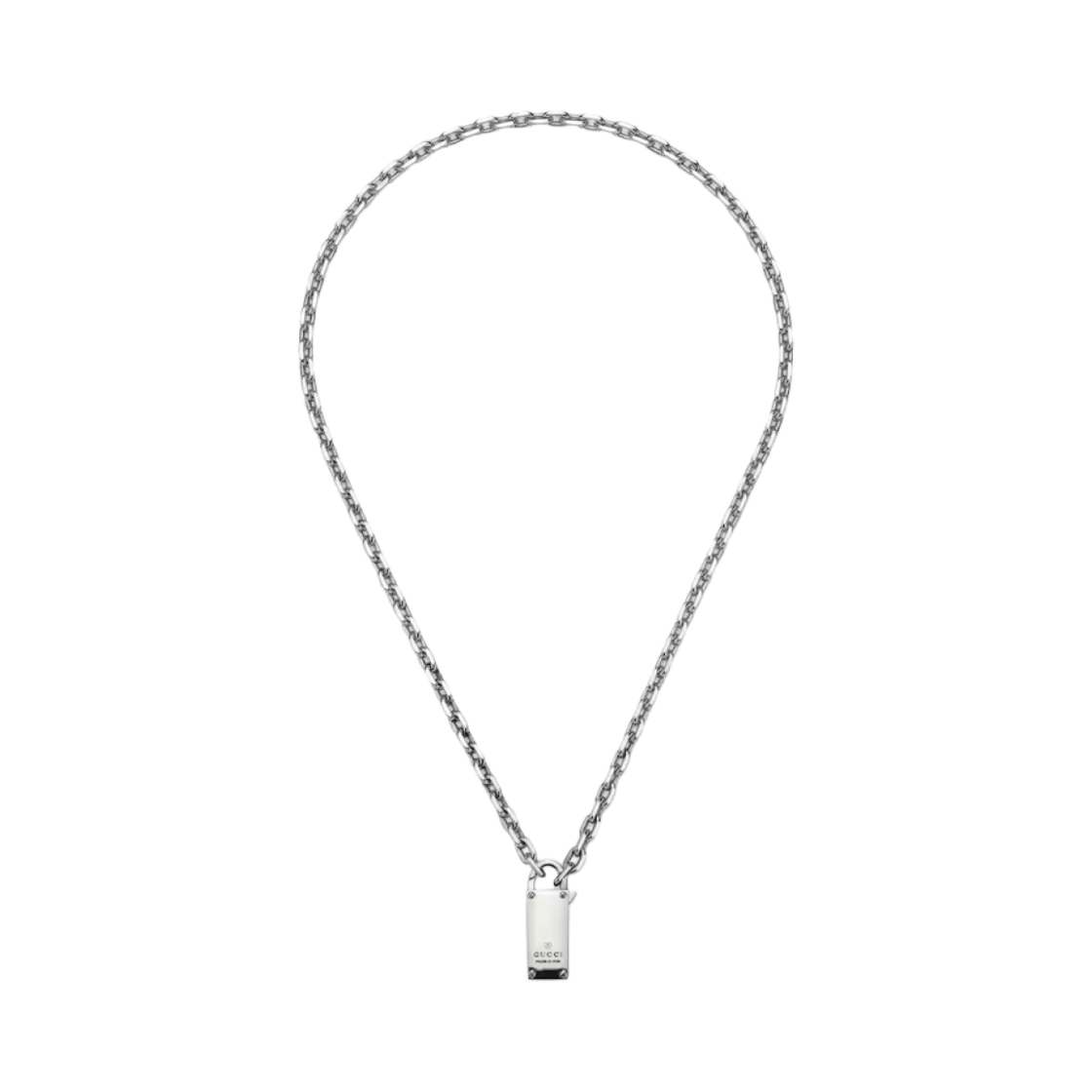 796342-J8400-8106 Gucci Trademark Chain Necklace with Padlock 925 Sterling Silver