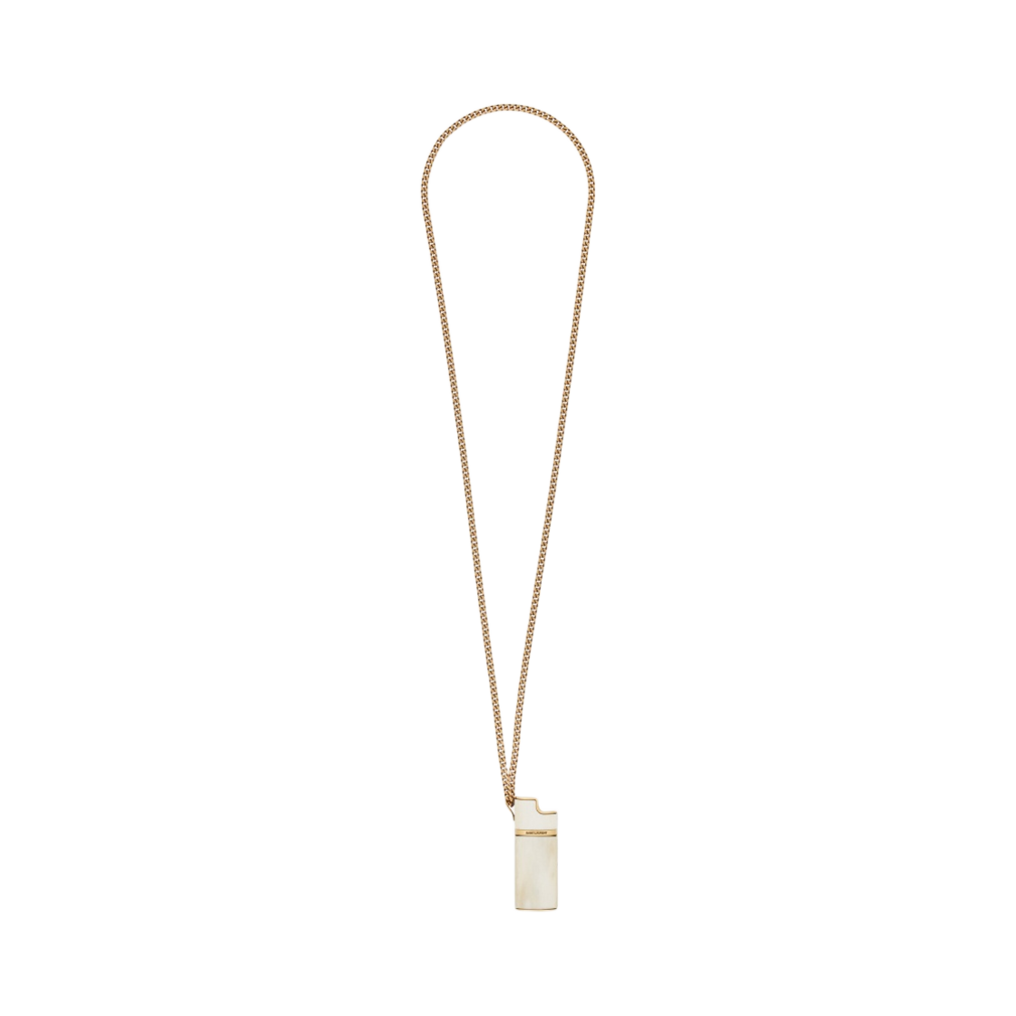 생로랑 라이터 홀더 네클리스 브래스 버팔로 혼 라이트 브론즈 앤 아이보리(Saint Laurent Lighter Holder Necklace in Brass and Buffalo Horn Light Bronze and Ivory) - 1