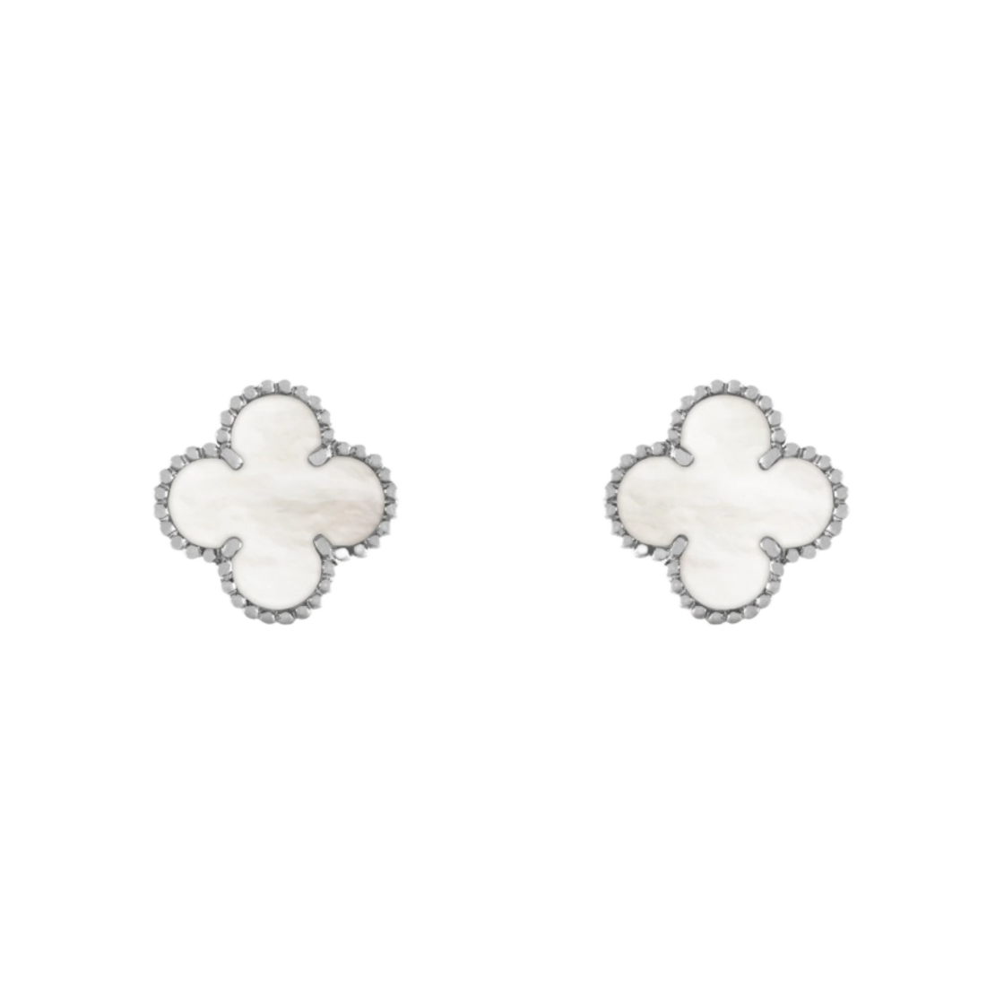 (W) 반 클리프 & 아펠 빈티지 알함브라 이어링 화이트 골드 마더 오브 펄((W) Van Cleef & Arpels Vintage Alhambra Earrings White Gold Mother of Pearl)