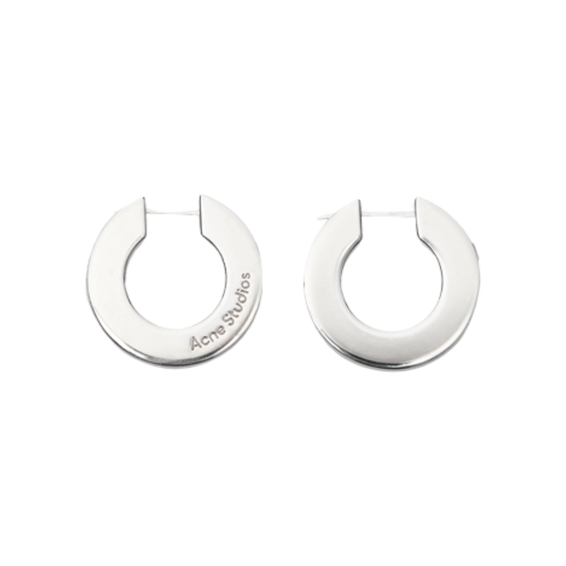 C50459-AAE (W) Acne Studios Crystal Hoop Earrings Silver