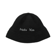 (W) Matin Kim Logo Knit Bucket Hat Black