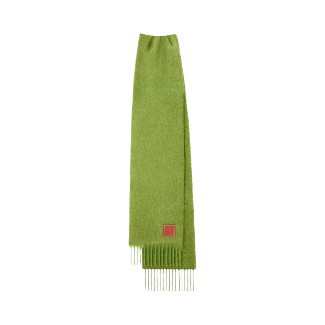로에베 울 앤 모헤어 머플러 라임 그린(Loewe Wool and Mohair Muffler Lime Green) - 2
