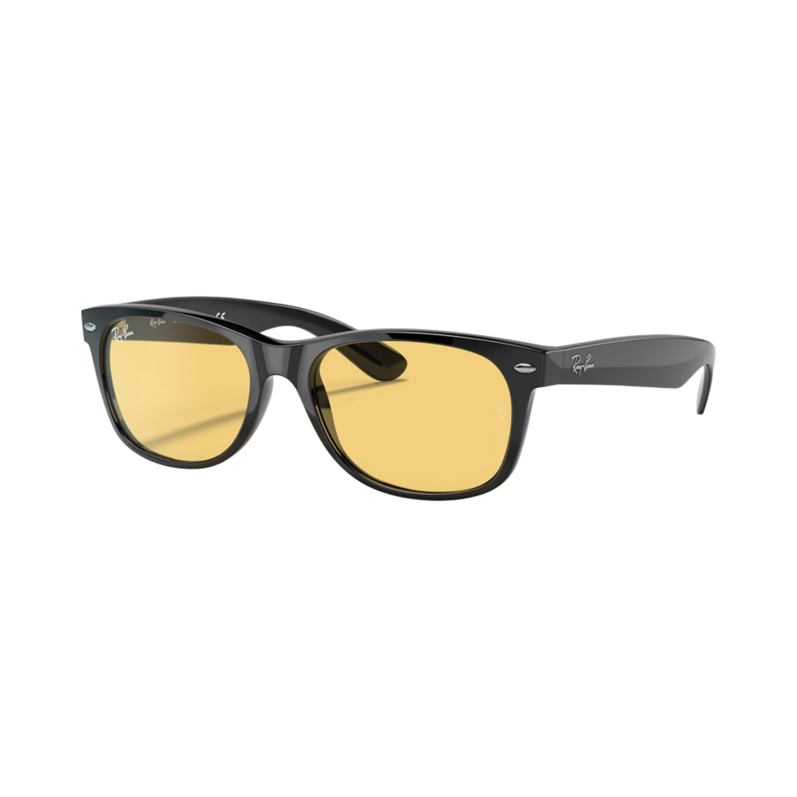 레이밴 뉴 웨이페어러 폴리쉬드 블랙 프레임 옐로우 클래식 렌즈 로우 브릿지 핏(Ray-Ban New Wayfarer Polished Black Frame Yellow Classic Lenses Low Bridge Fit) - 1