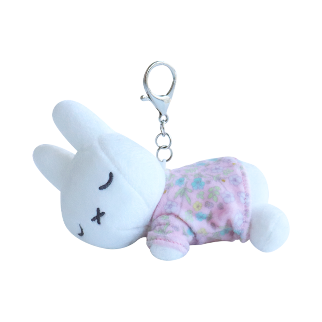 2732-100 Many a Little Sleeping Miffy Flower Pattern Key Ring Pink