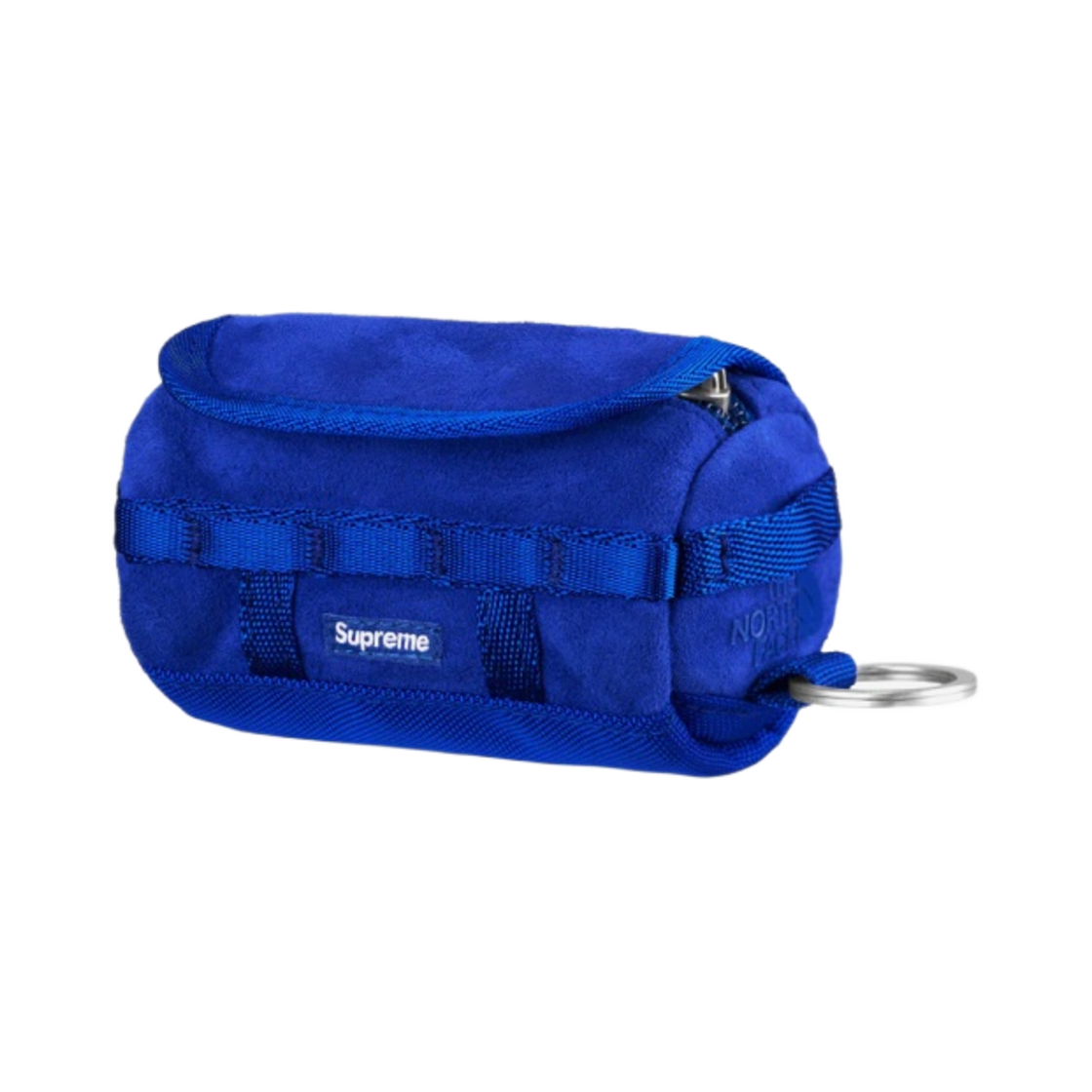 슈프림 x 노스페이스 스웨이드 베이스 캠프 더플 키체인 블루 - 23FW(Supreme x The North Face Suede Base Camp Duffle Keychain Blue - 23FW)