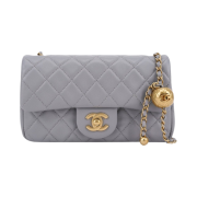 Chanel Flap Bag Lambskin & Gold Grey