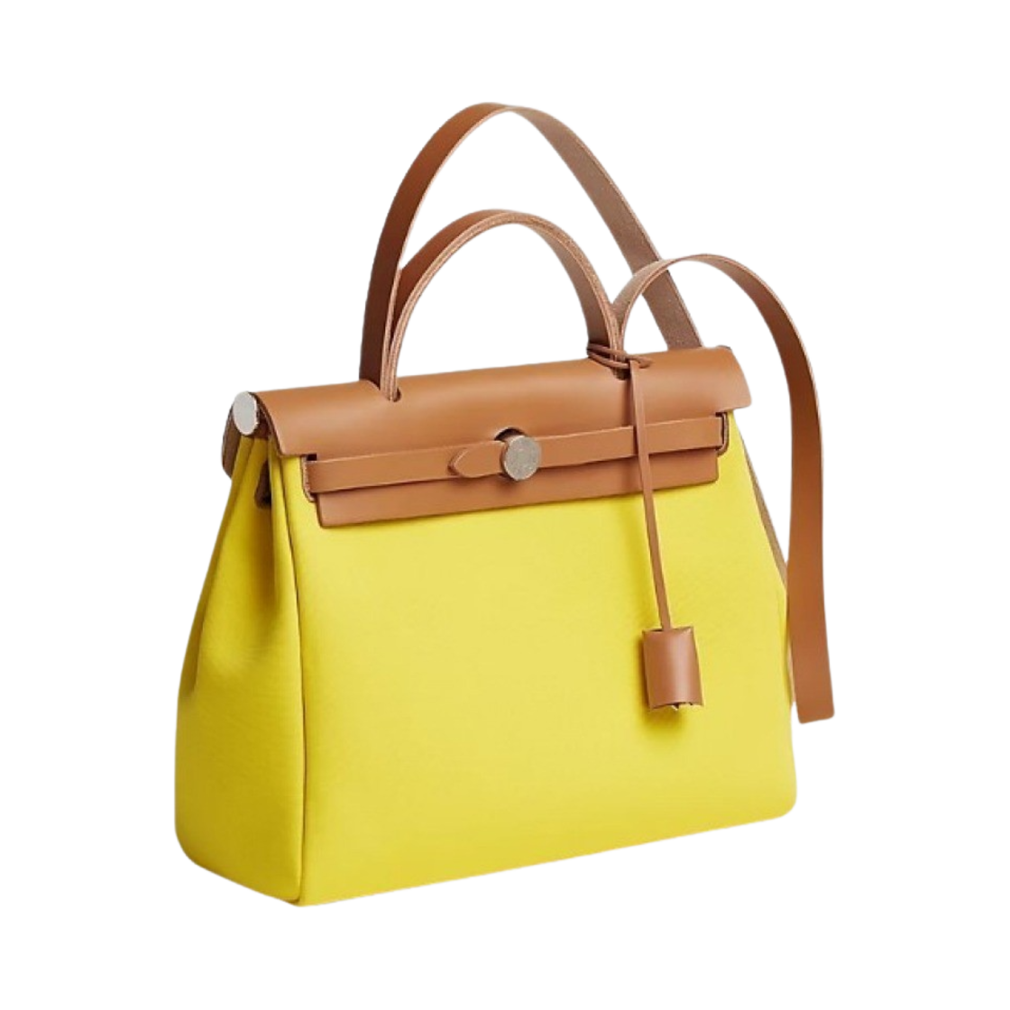 에르메스 에르백 집 31 베르소 백 르투르네 캔버스 & 팔라듐 하드웨어 죤 시트론 퀴브레(Hermes Herbag Zip 31 Verso Bag Retourne Canvas & Palladium Jaune Citron Cuivre) - 2