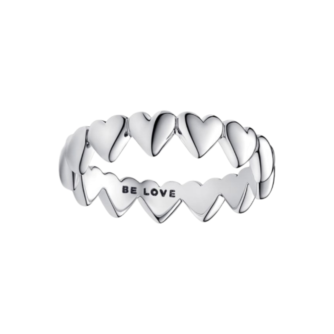 (W) 판도라 로우 오브 하트 링 스털링 실버((W) Pandora Row of Hearts Ring Sterling Silver) - 1