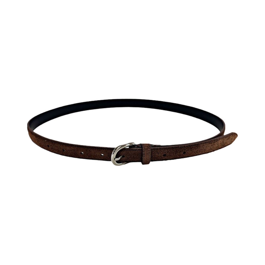 L243MBT020_01 lovememonster Slim Suede Belt Brown