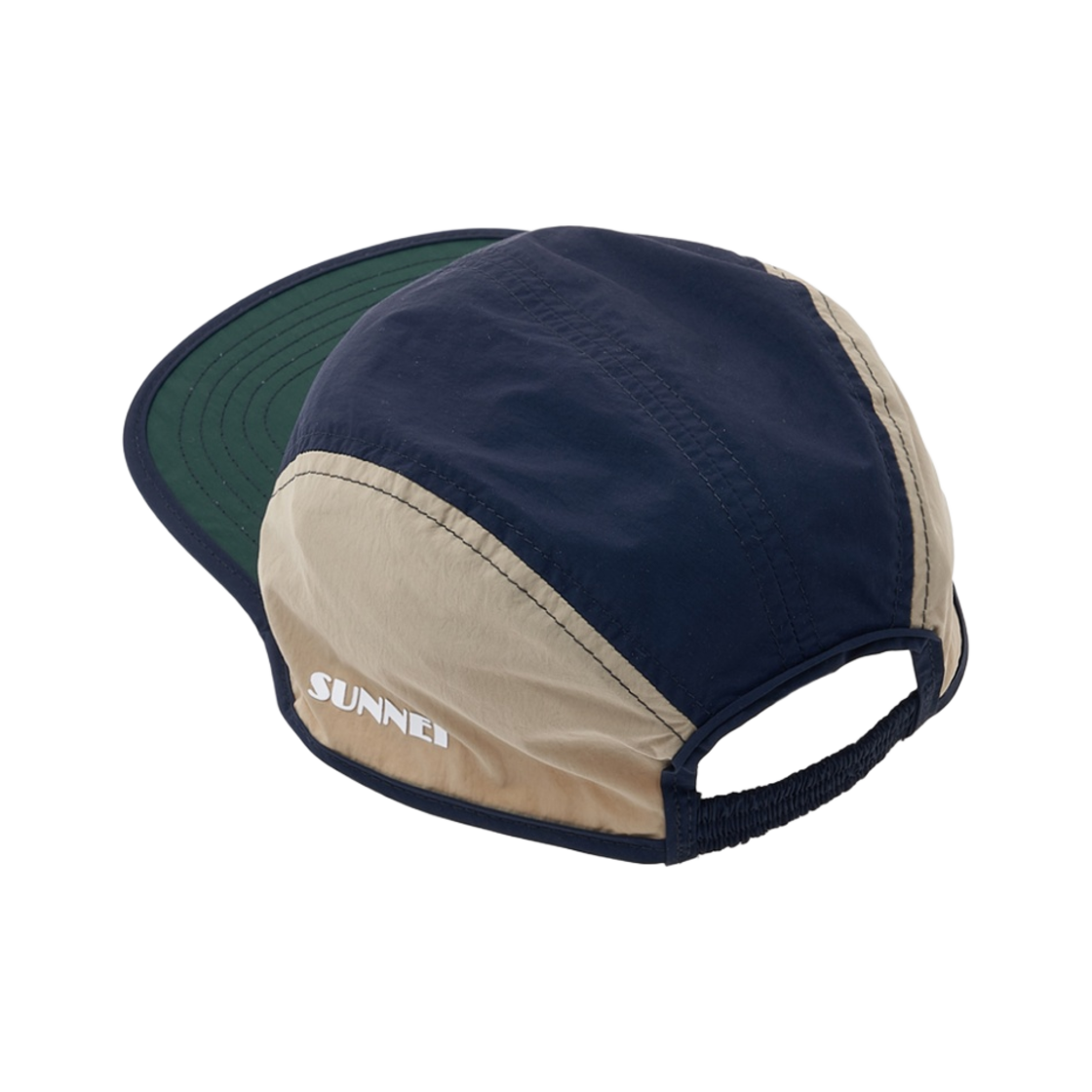 써네이 사이드 로고 패널 볼캡 네이비 베이지 그린(Sunnei Side Logo Panel Ball Cap Navy Beige Green) - 3