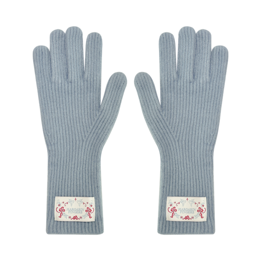 MF24710GV001MLBFR Margarin Fingers Finger Hole Knit Gloves Light Blue