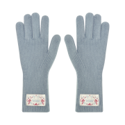 Margarin Fingers Finger Hole Knit Gloves Light Blue