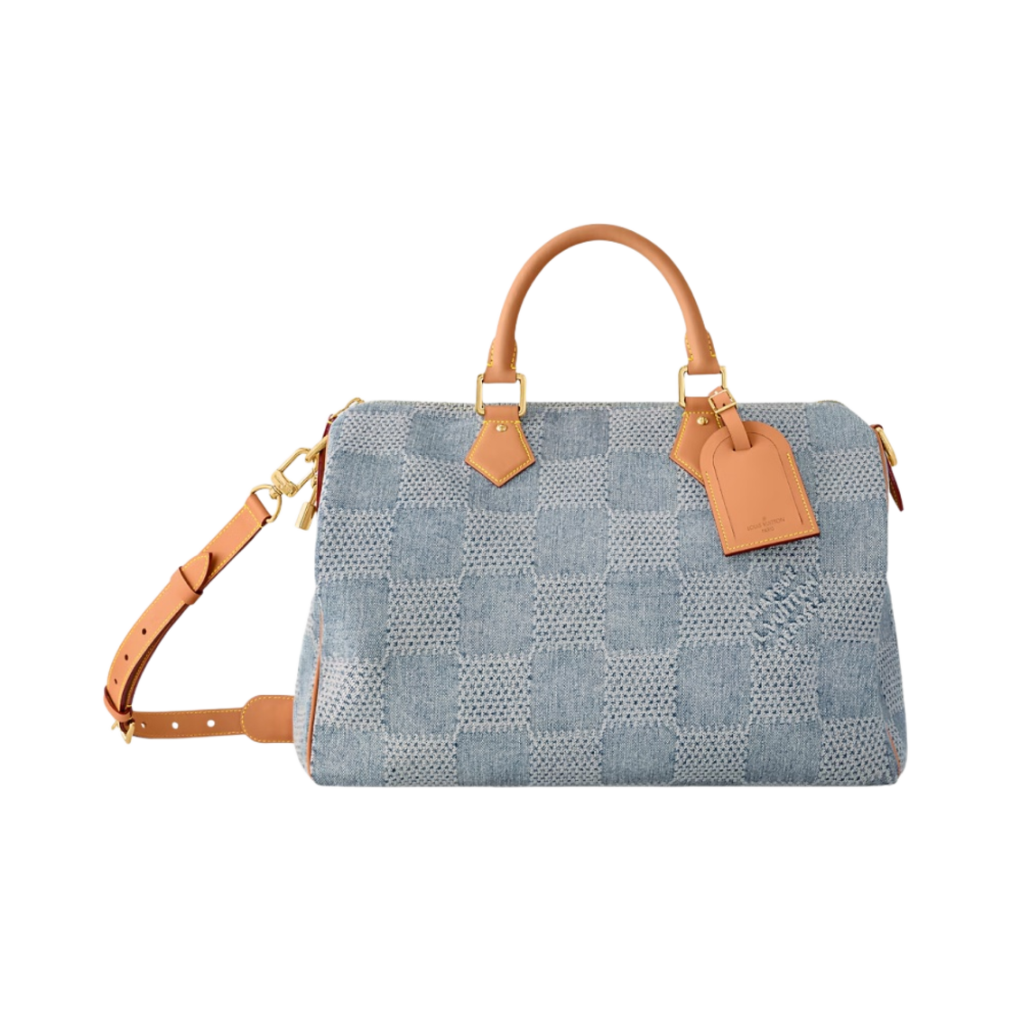 루이비통 스피디 40 반둘리에 다미에 데님 블루