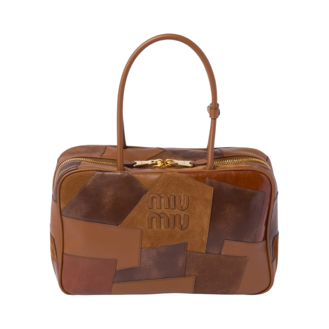 미우 미우 레더 패치워크백 꼬냑(Miu Miu Leather Patchwork Bag Cognac) - 1