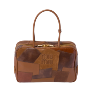 Miu Miu Leather Patchwork Bag Cognac
