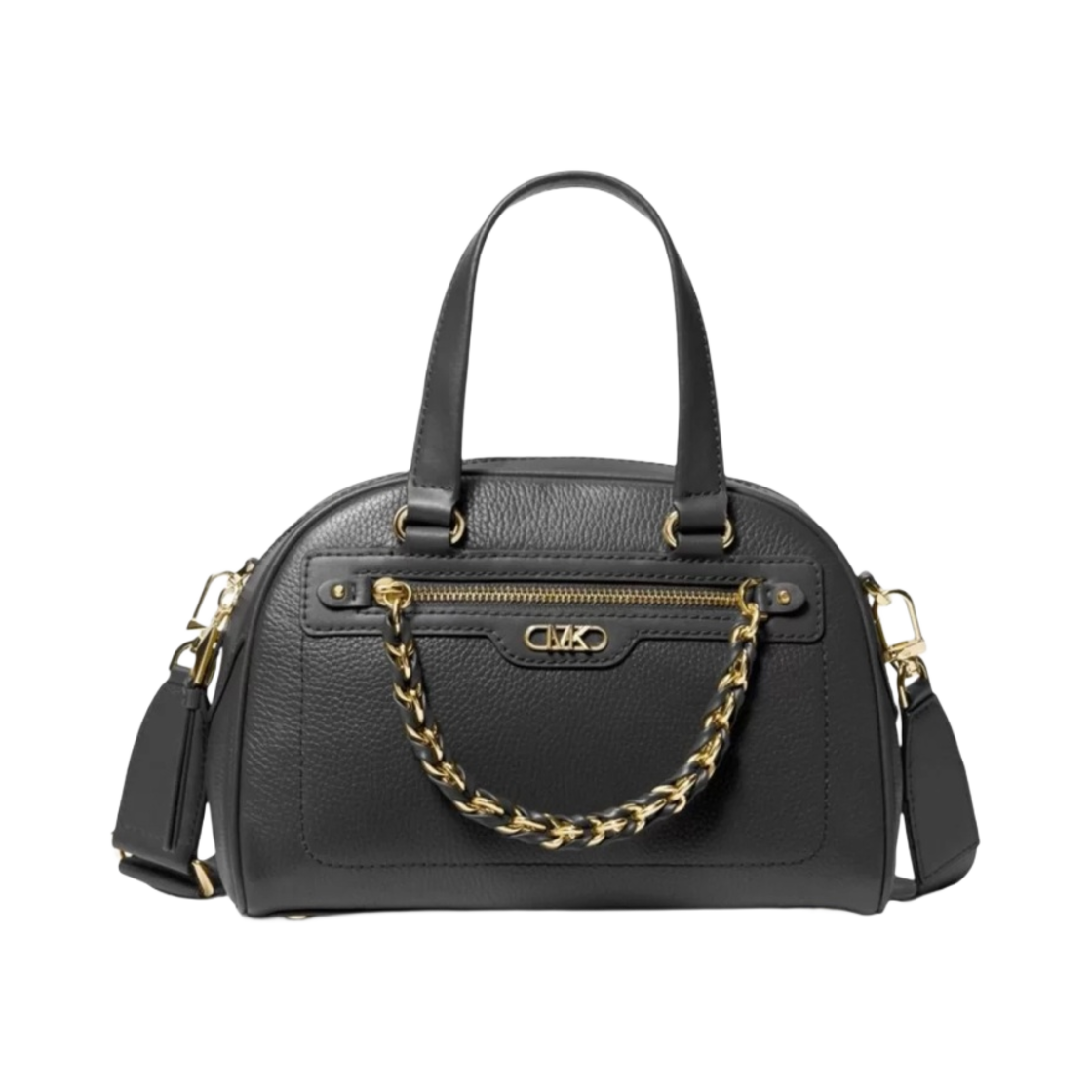 마이클 코어스 윌리엄스버그 스몰 페블 레더 사첼 블랙(Michael Kors Williamsburg Small Pebbled Leather Satchel Black) - 1