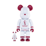 Bearbrick FIFA World Cup Qatar 2022 White Chrome Ver. 100% & 400% Set