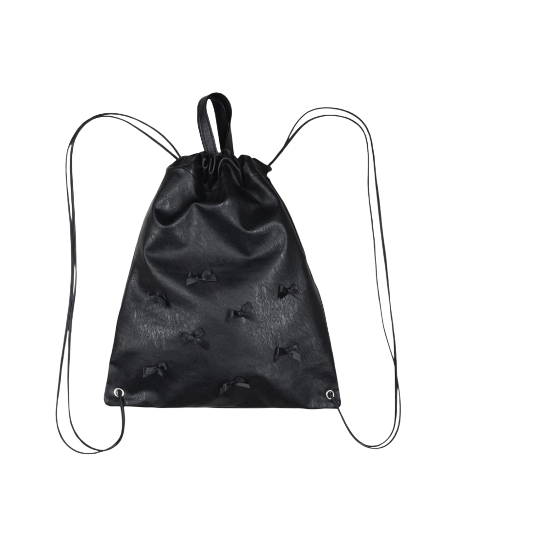 에이에이 리본 레더 짐 색 블랙(Aeae Ribbon Leather Gym Sack Black)