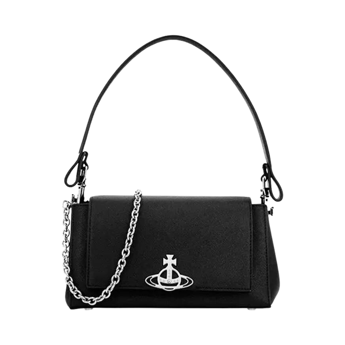 46020001W-S000B/S0021-N401 Vivienne Westwood Hazel Medium Shoulder Bag Black