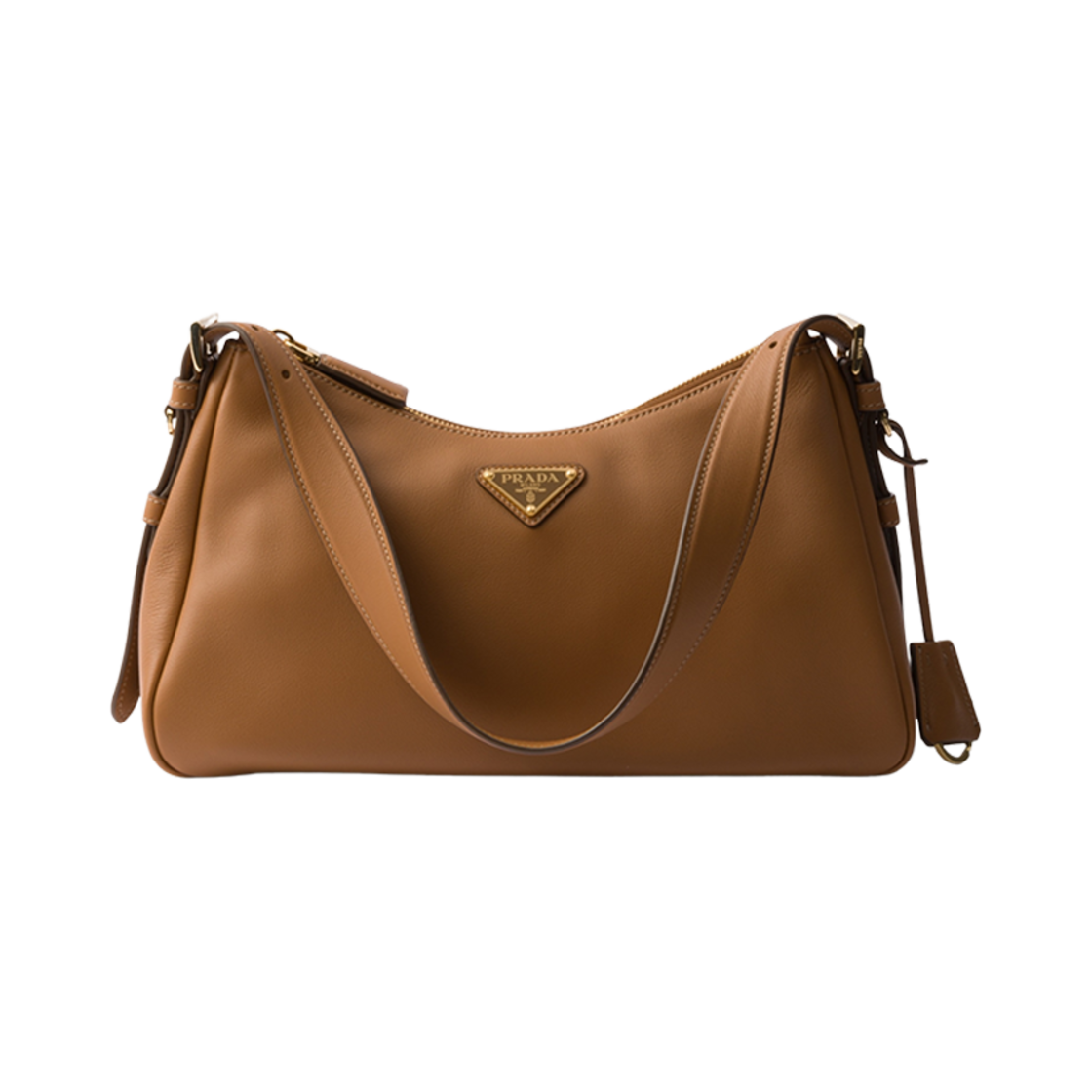 1BC229-2CYS-F03BH Prada Aimee Medium Leather Shoulder Bag Caramel