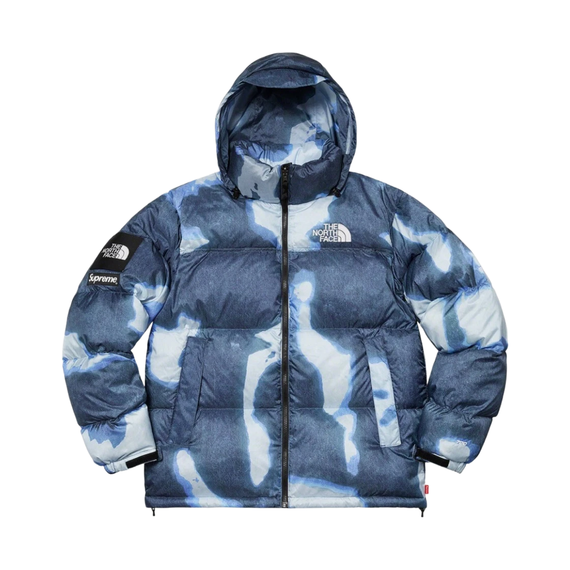 Supreme Supreme x The North Face Bleached Denim Print Nuptse Jacket Indigo - 21FW · L