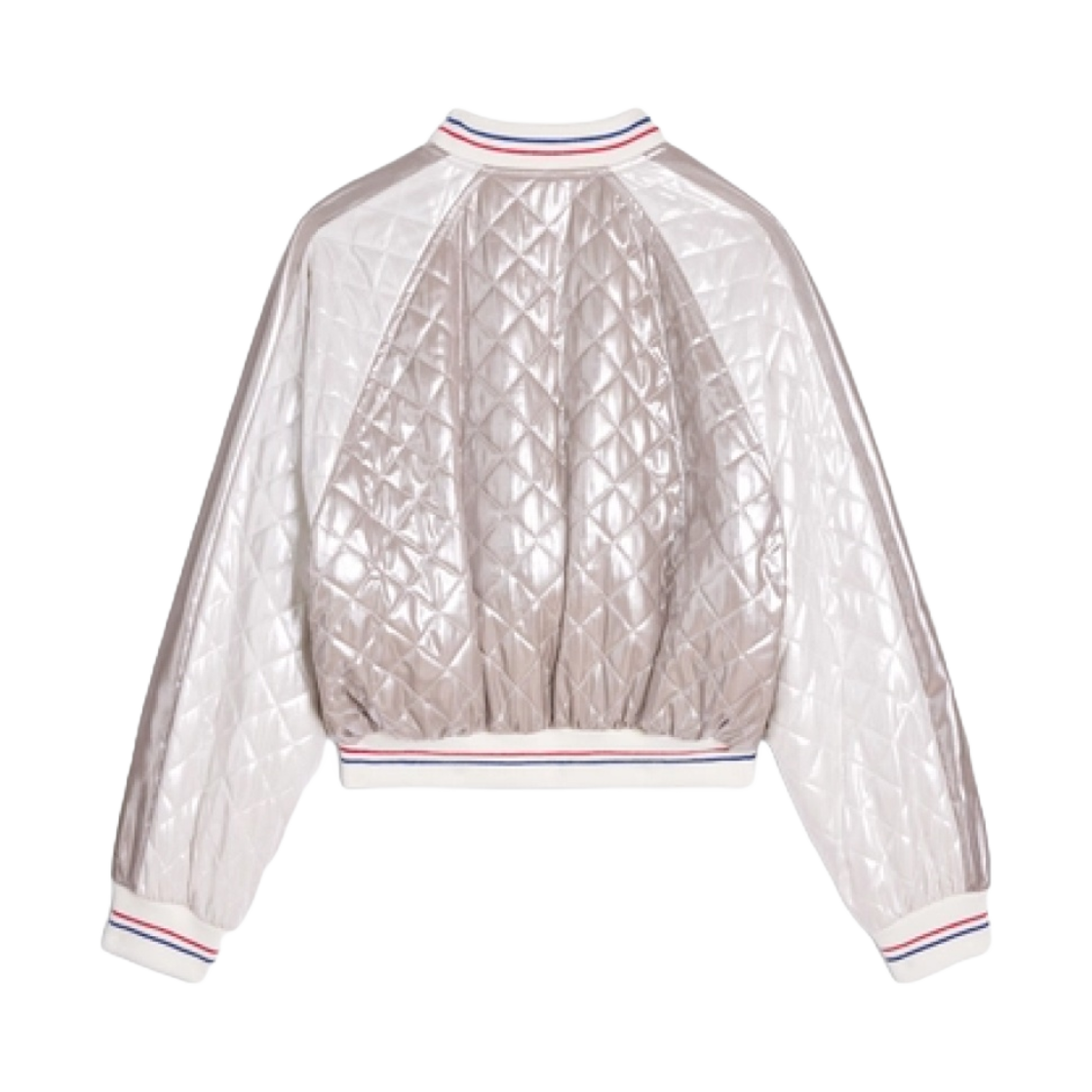 (W) 셀린느 라미네이티드 실크 카사크 블루종 자켓 아젠트((W) Celine Casaque Blouson Jacket in Laminated Silk Argent) - 2