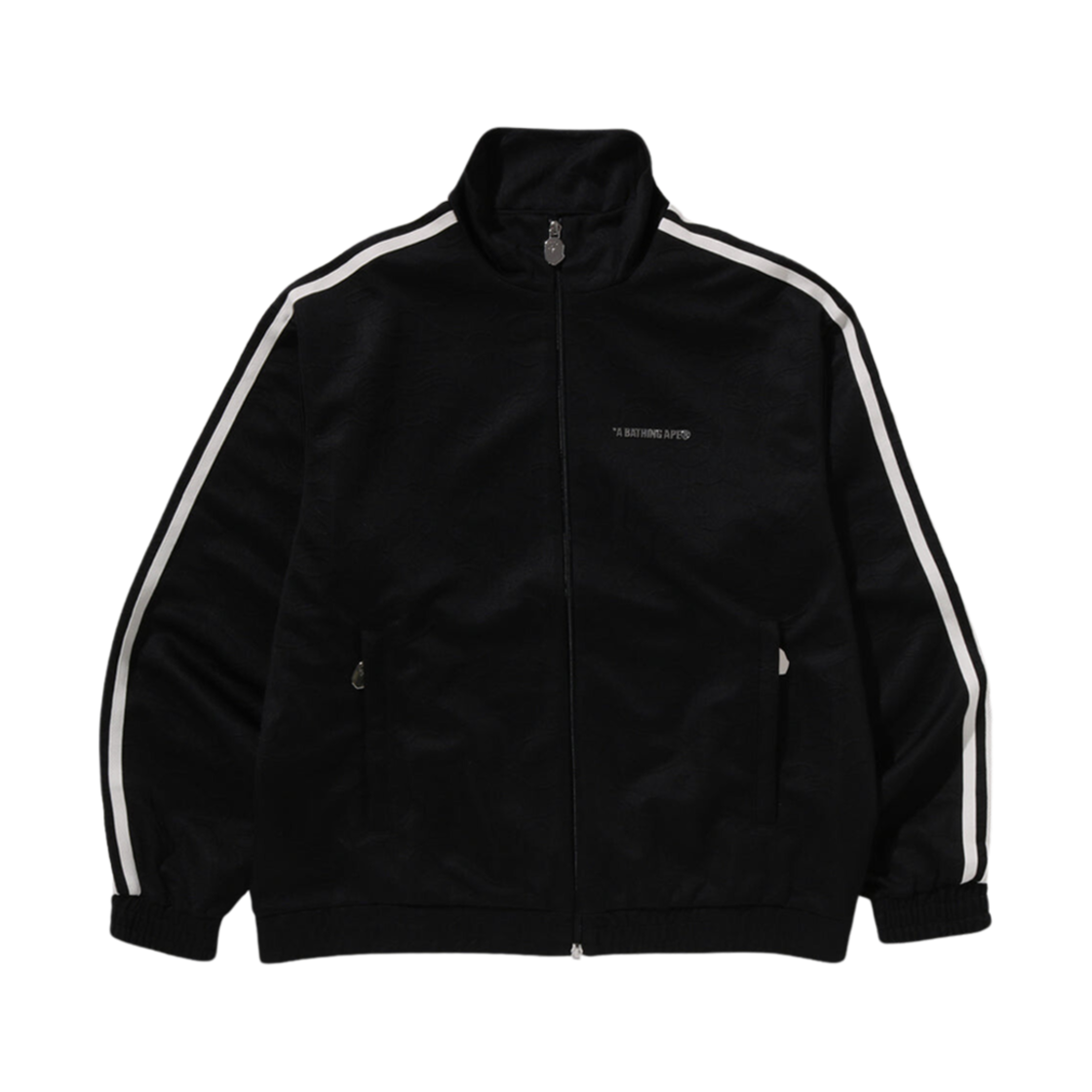 베이프 라인 카모 자카드 베이싱 에이프 로고 릴렉스드 핏 트랙 자켓 블랙(BAPE Line Camo Jacquard Bathing Ape Logo Relaxed Fit Track Jacket Black)
