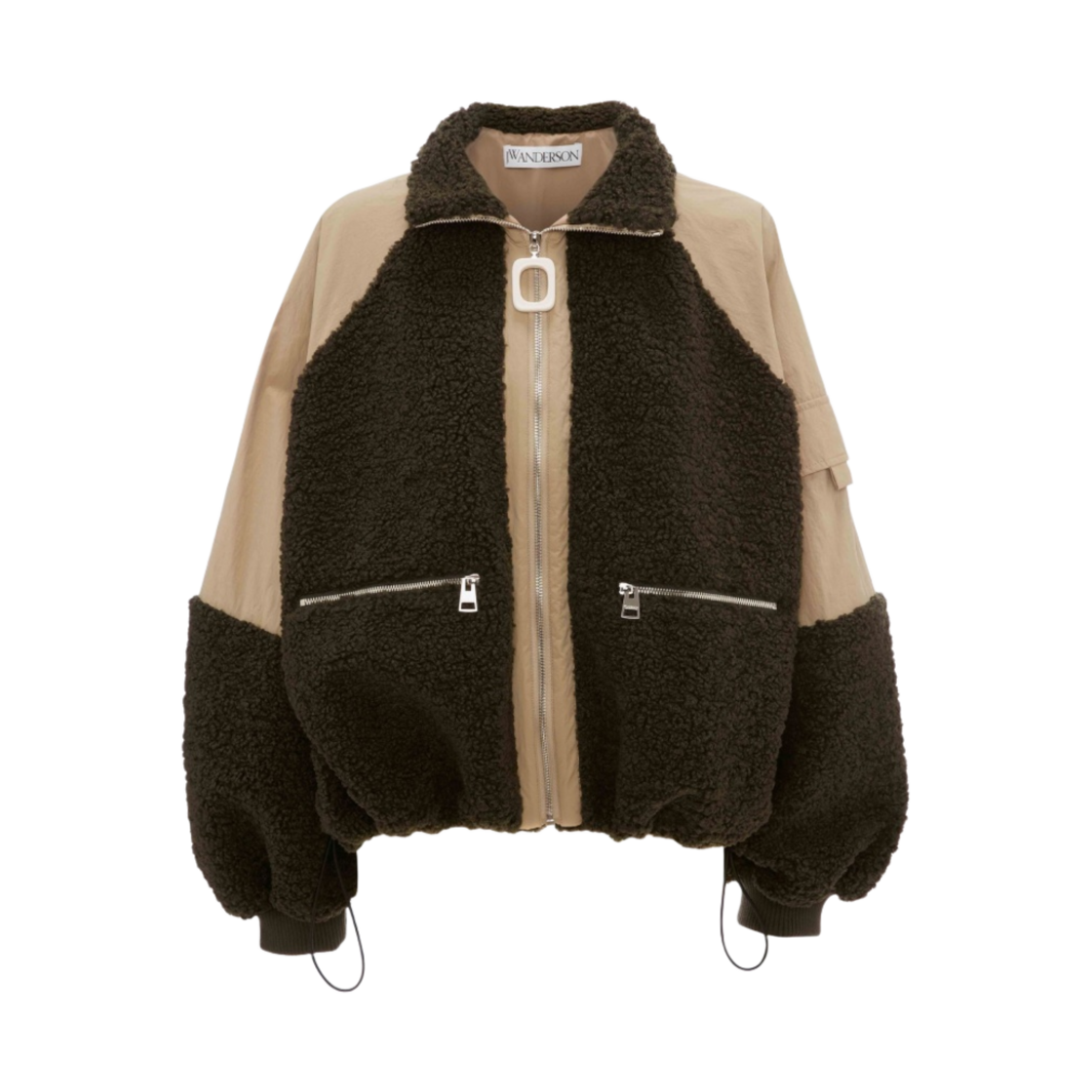 JK0195PG0939560 JW Anderson Color-Block Fleece Track Jacket Forrest Green