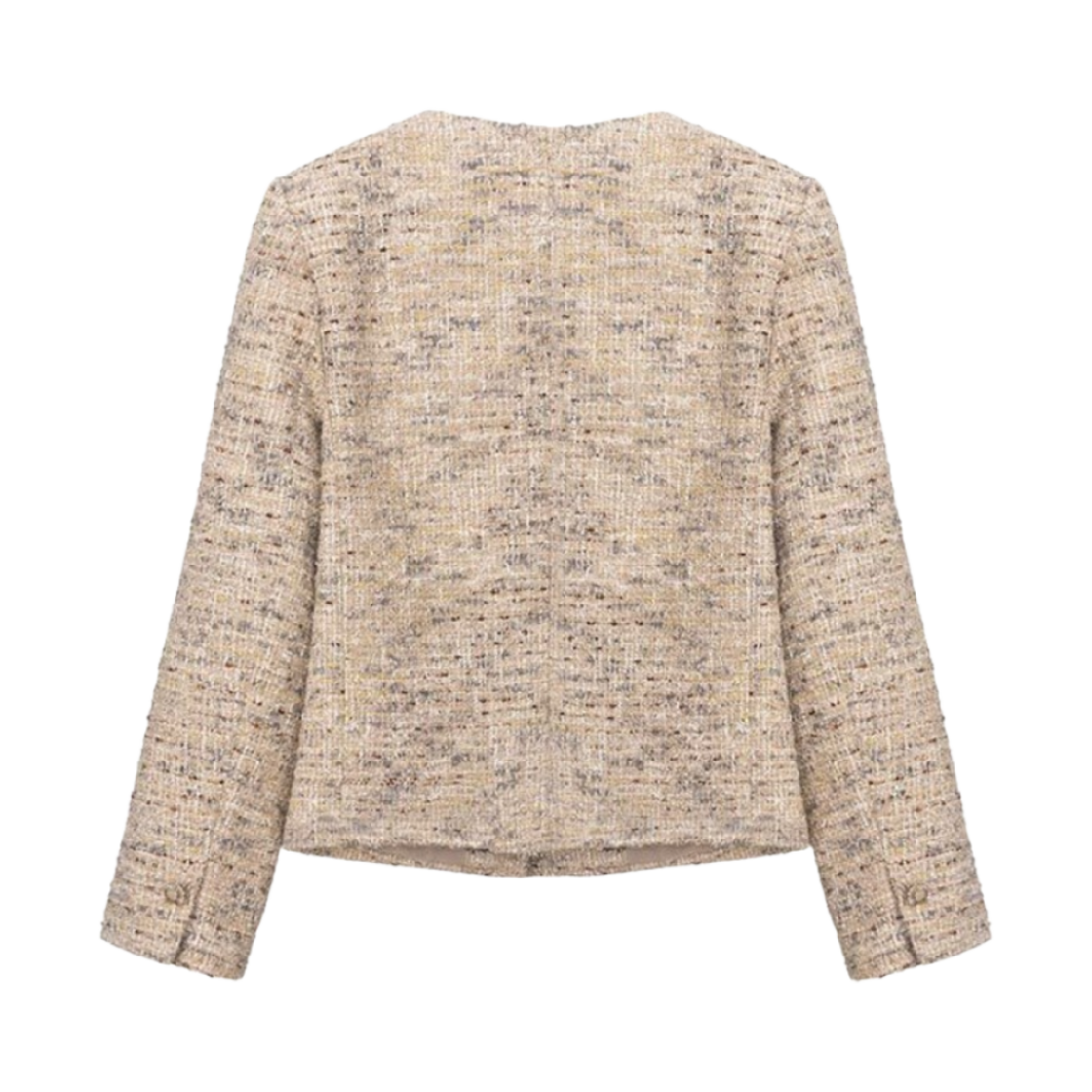 (W) 온앤온 칼라리스 트위드 자켓 베이지((W) On&On Collarless Tweed Jacket Beige) - 2
