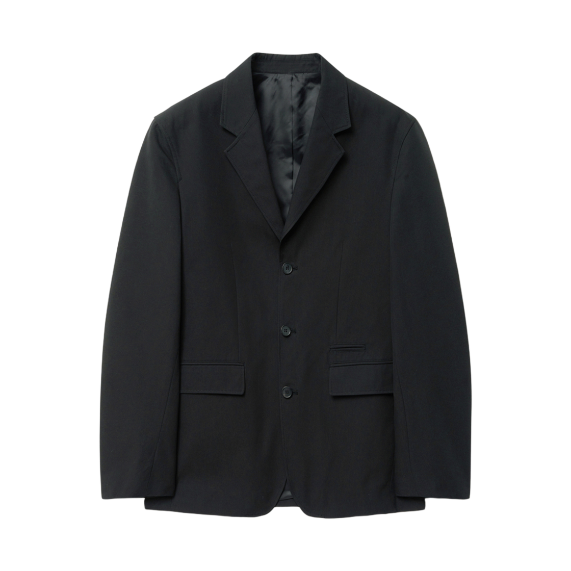 티엔지티 블랙 3버튼 코튼 테일러드 셋업 자켓