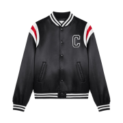 Celine Bomber Jacket In Thick Satin Black