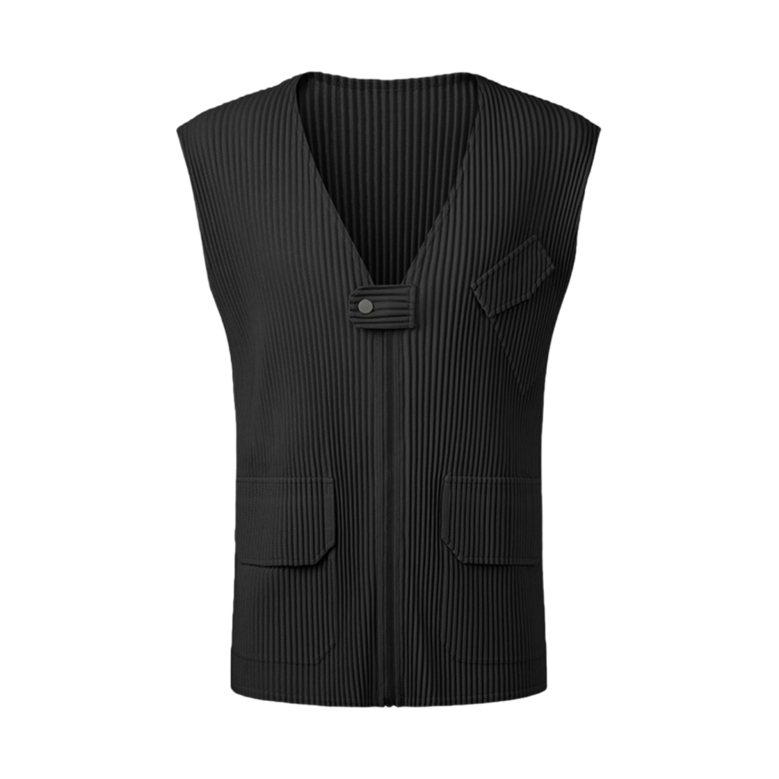 몽플리쎄 남성 유틸리티 아웃 포켓 플리츠 베스트 블랙(Monplisse Men Utility Out Pocket Pleats Vest Black)