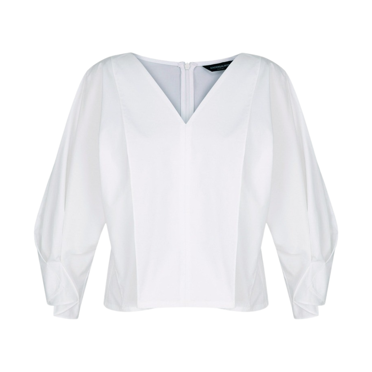 킨더살몬 우먼 코쿤 슬리브 블라우스 화이트