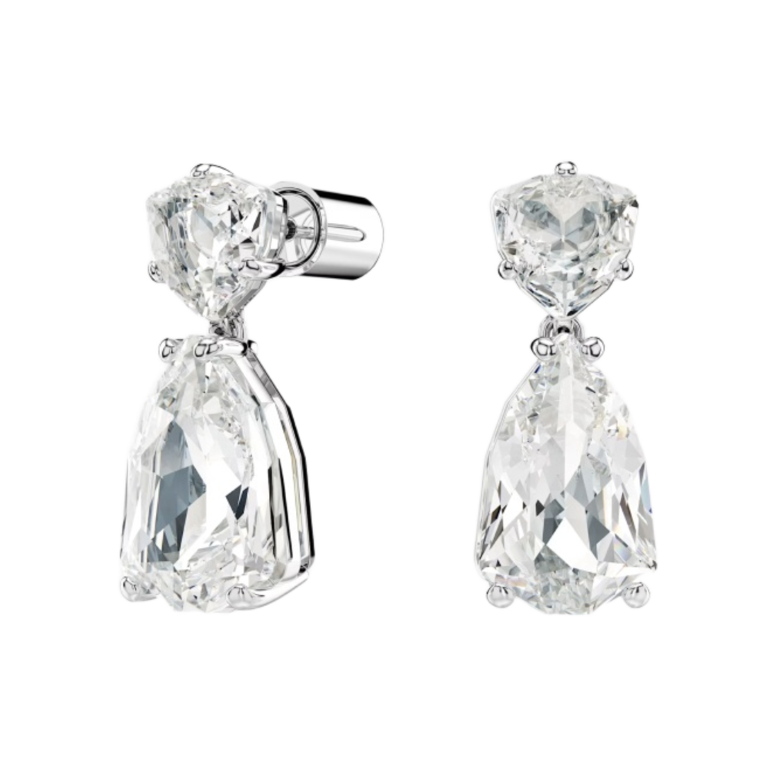 (W) 스와로브스키 메스마라 드롭 이어링 믹스 컷 화이트 로듐 플래팅((W) Swarovski Mesmera Drop Earrings Mixed Cut White Rhodium Plated) - 2