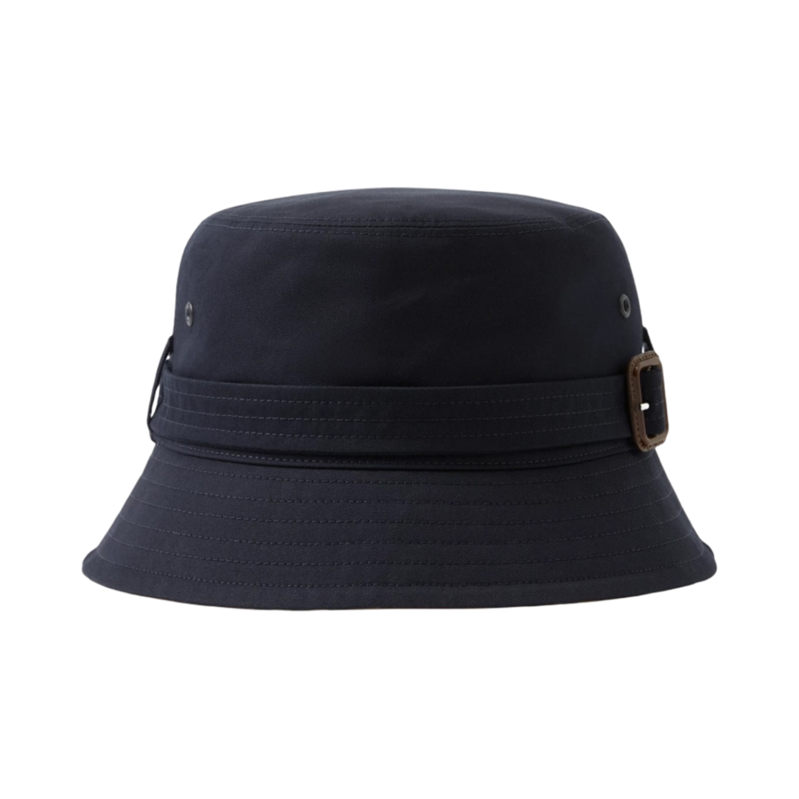 8065348 Burberry Cotton Gabardine Belted Bucket Hat Coal Blue