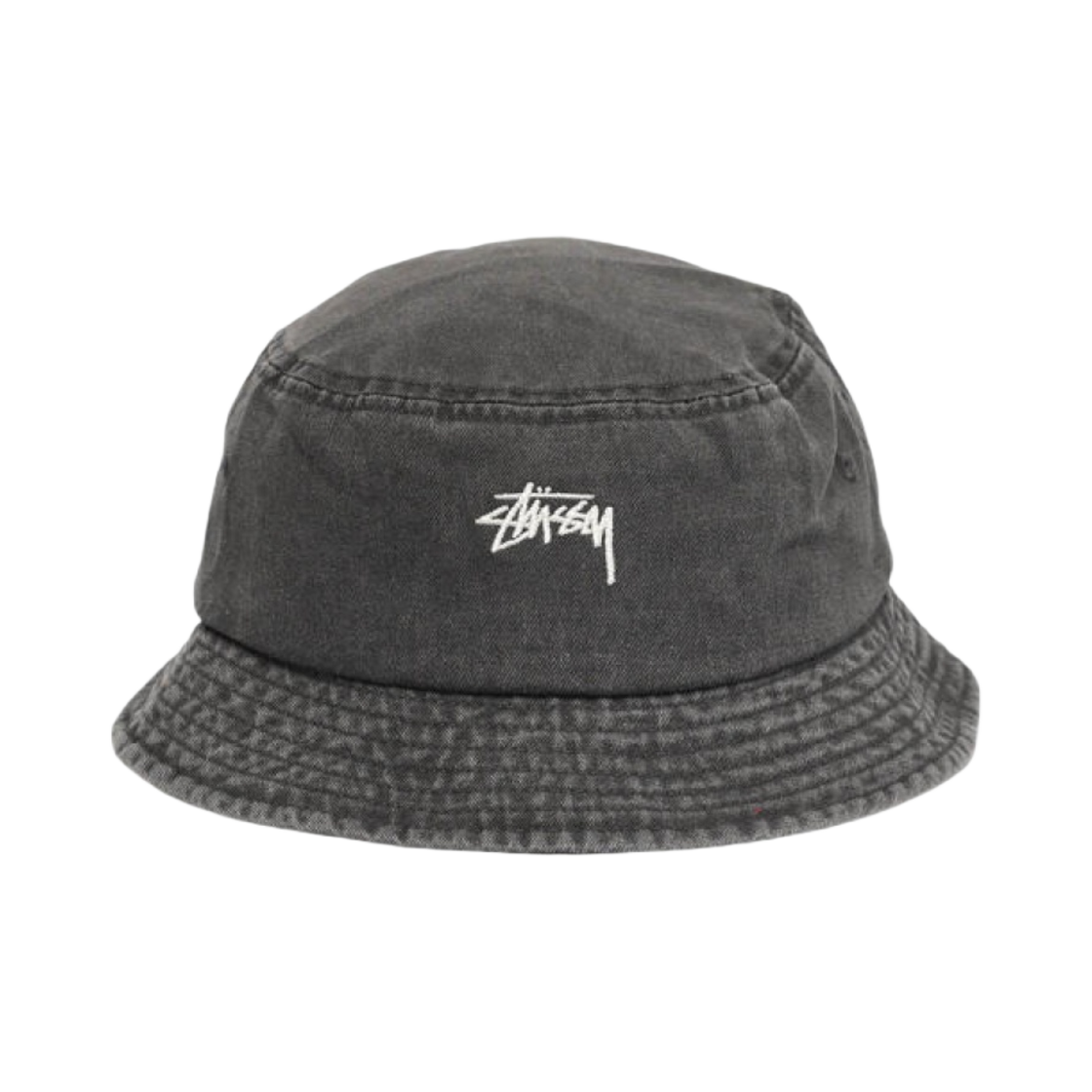 스투시 스탁 워시드 버킷 햇 블랙