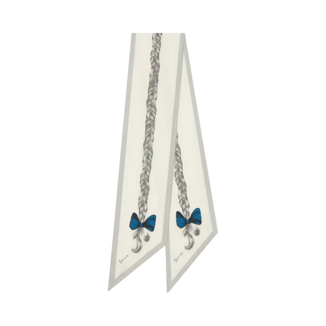 지방시 헤어 프린트 실크 스카프 화이트(Givenchy Hair Print Silk Scarf White)