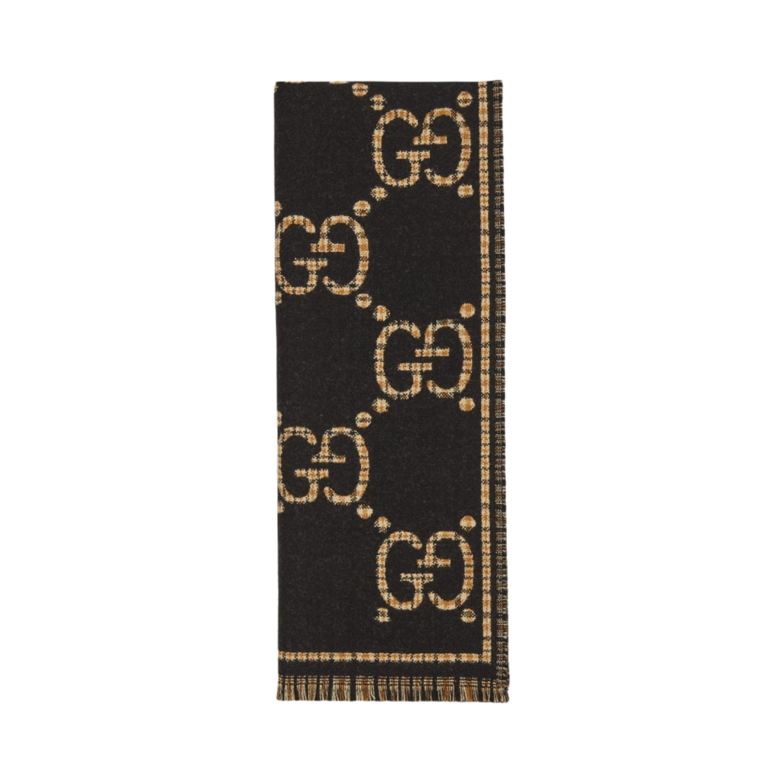 구찌 GG 울 머플러 블랙 베이지(Gucci GG Wool Muffler Black Beige) - 1