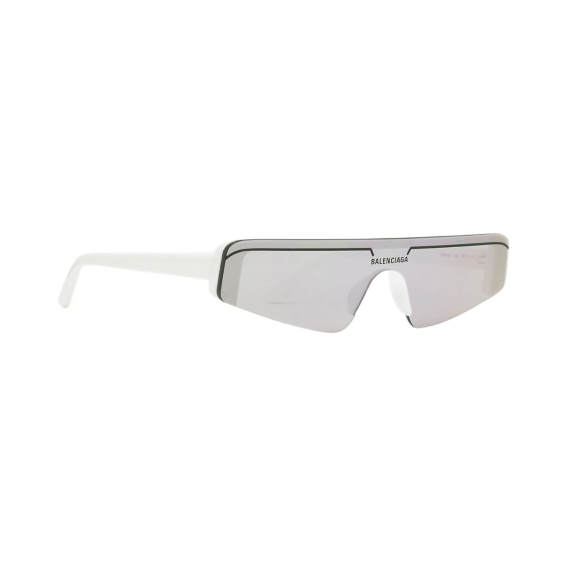 발렌시아가 스키 렉탱글 선글라스 화이트 실버(Balenciaga Ski Rectangle Sunglasses White Silver) - 2